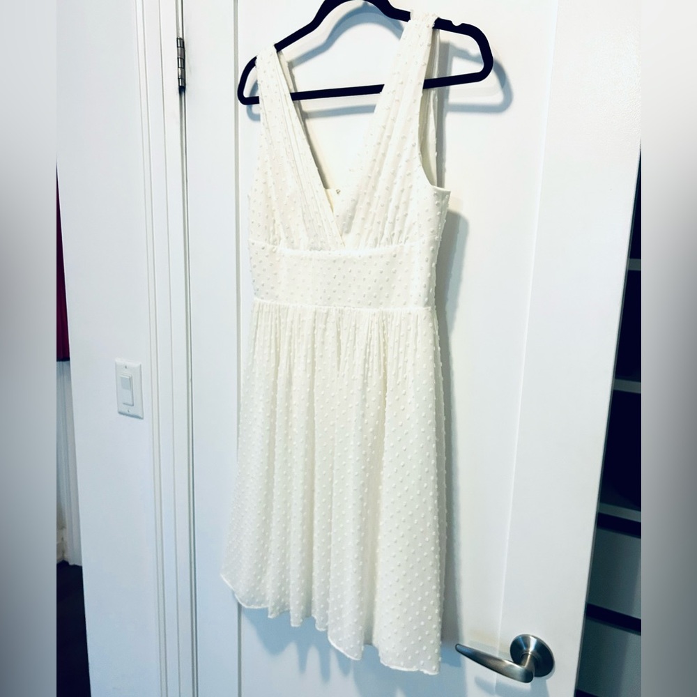 J. Crew Cream Swiss Dot Mini Dress